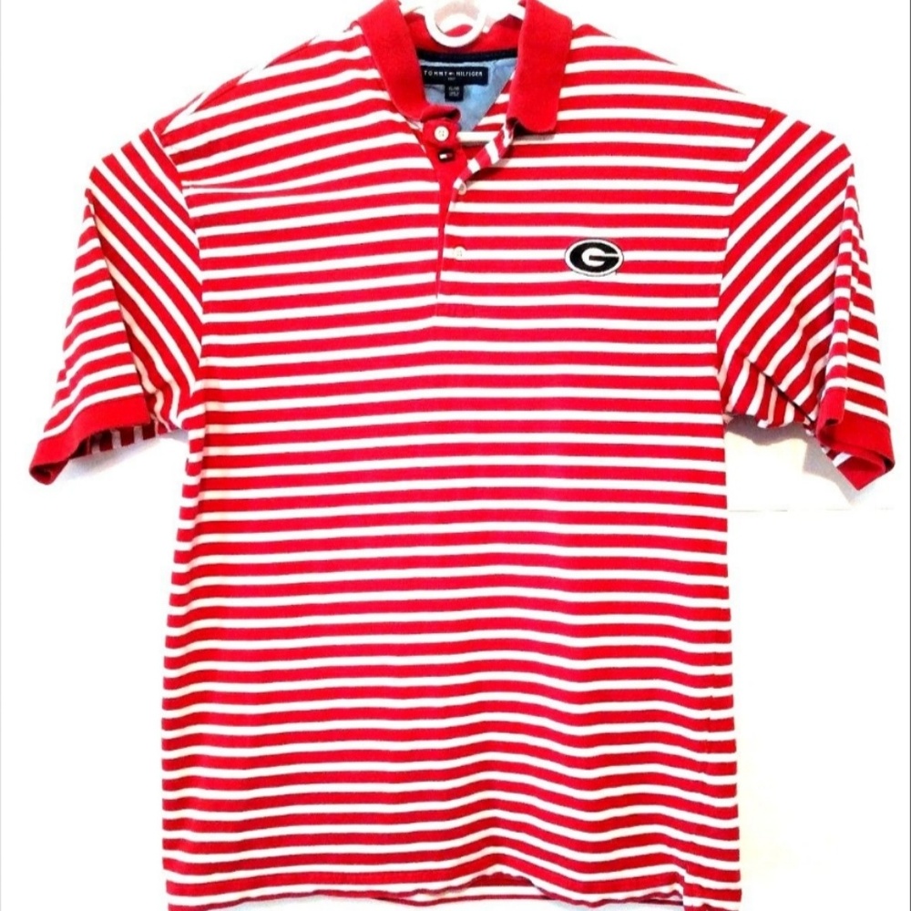 UGA Tommy Hilfiger Red and White Golf Polo Mens XL